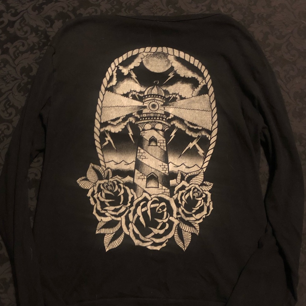 Black Market Art lighthouse sweatshirt cardigan
